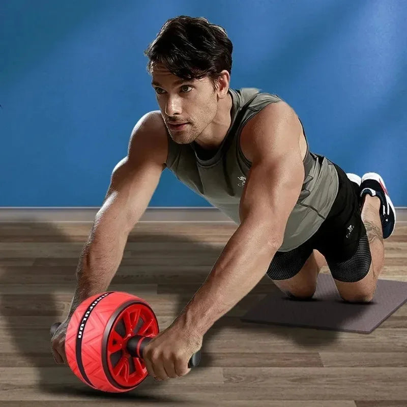 Ab Rollers Dual-Wheel Silent Abdominal Roller for Core Workout Fitness Equipment with Anti-Slip Base for Men Women Home Training
