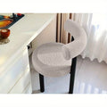 Taburete sencillo de tocador con almacenamiento, silla de maquillaje moderna de diseño crema para dormitorio de niñas, silla de comedor para el hogar238