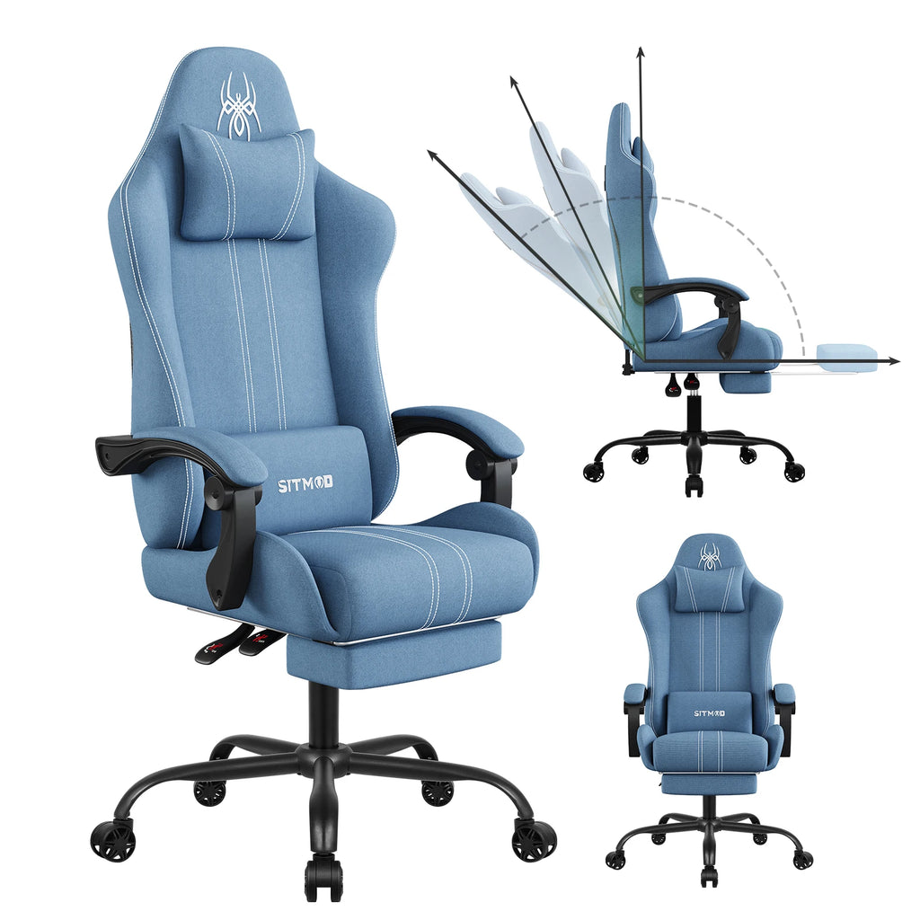 Sillas de computadora Sillas de oficina Silla de escritorio grande y alta con reposapiés Soporte para la espalda Tapizado giratorio 300 lb alta capacidad