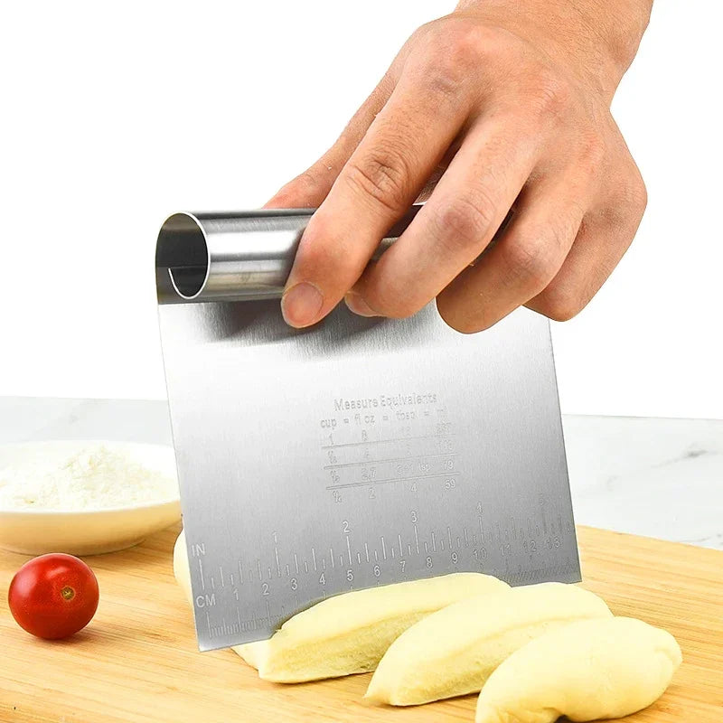 Rascador de acero inoxidable de 6"/8" para tartas, espátulas para masa, glaseado, alisador de bordes, herramientas de decoración de pasteles, accesorios para hornear