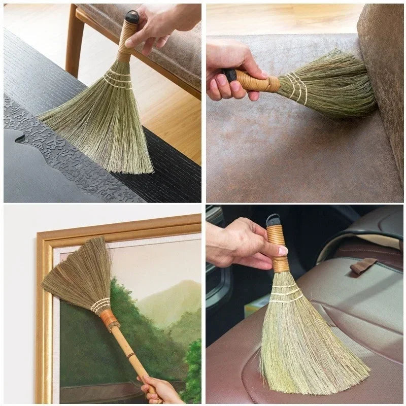 Escoba de madera natural para barrer suelos, pelo, piel, herramienta de limpieza del hogar, escoba y recogedor.