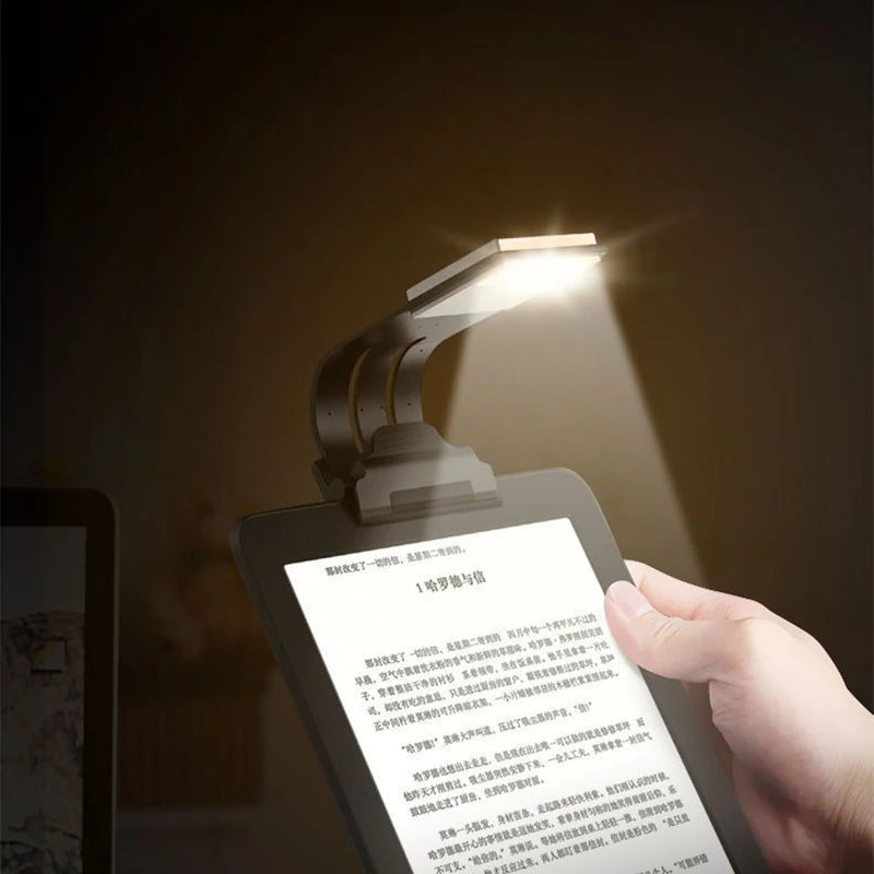 Luz de libro de 3 colores con clip de carga, luz de lectura y aprendizaje versátil, clip de luz de lectura con atenuación y protección ocular, lámparas LED de libro