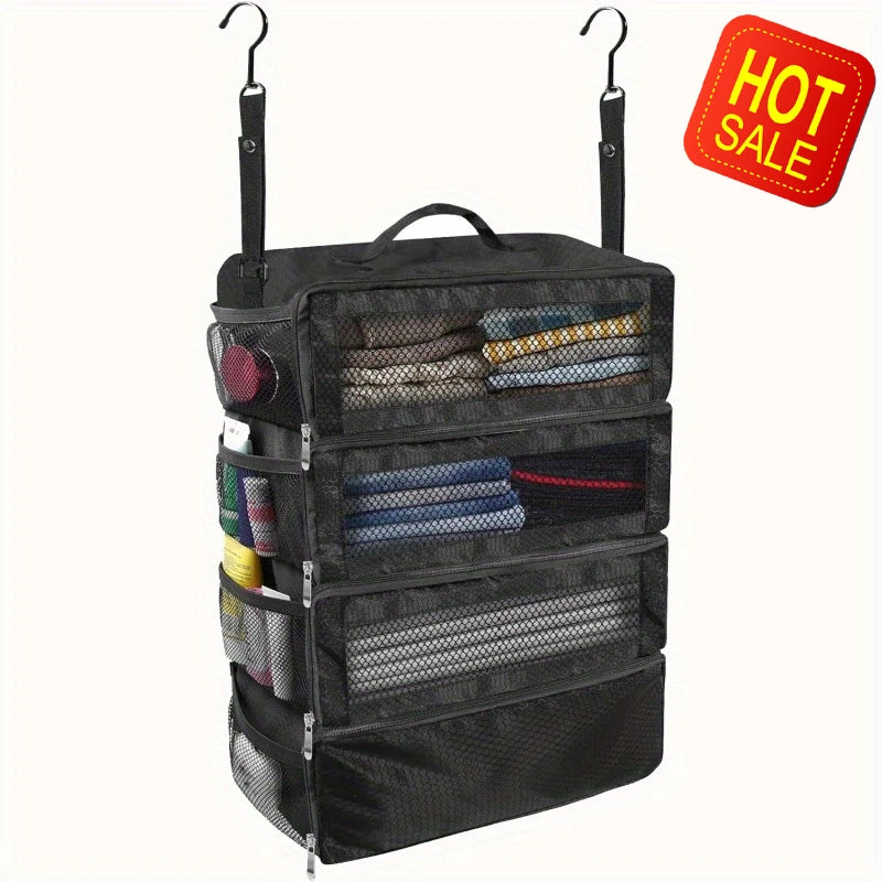 Bolsa de almacenamiento de ropa multifuncional plegable de gran capacidad, bolsa de almacenamiento de ropa colgante para armario, almacenamiento multicapa