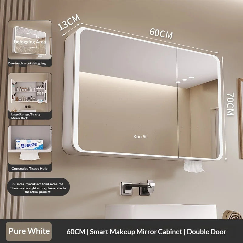 Espejo de baño LED antivaho, sensor táctil, regulable, montado en la pared, espejo de cuerpo entero, espejo de mesa, tocador de maquillaje, muebles, belleza para el hogar