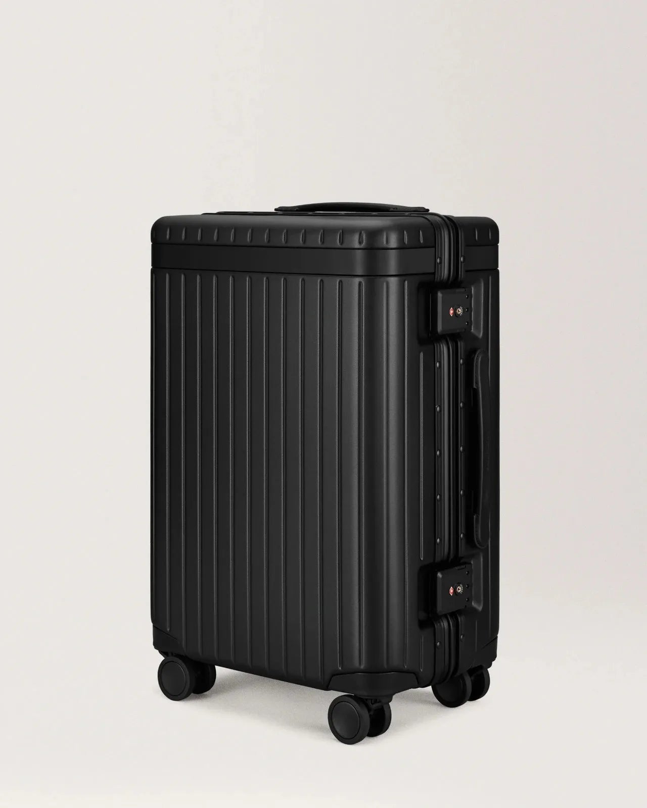 Carl Friedrik Carry-On Black Luggage Hard Shell Suitcase TSA Lock Spinner