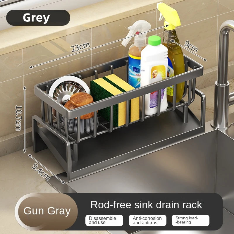 Estante de cocina, escurridor de trapos, estante de almacenamiento sin perforaciones, especiero de casa, grifo de fregadero, escurridor de fregadero, accesorios de cocina