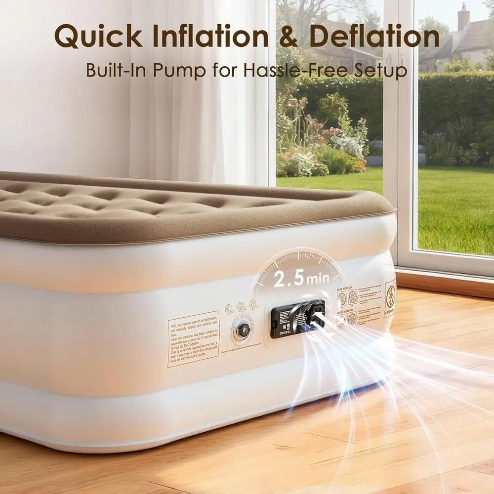 Cama Hinchable Twin XL Extralarga con Bomba, Colchón de Aire Portátil para Acampada, Fiestas de Pijamas y Mudanzas