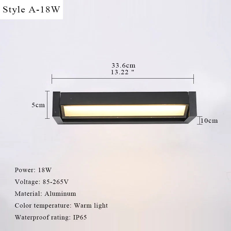 Aplique de pared LED para exterior, ángulo ajustable 350°, lámpara de pared impermeable de aluminio para jardín, porche, balcón, decoración del hogar, iluminación