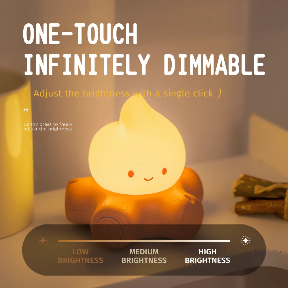 Luz nocturna LED de tocón de llama, luz nocturna de estaca de fuego, luz nocturna de ruido blanco, linda luz ambiental, regalos de decoración interior para niños