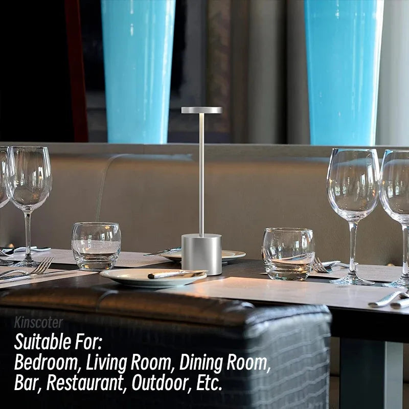 Lámpara de mesa LED con sensor táctil, luz nocturna de escritorio, recargable, inalámbrica, lámpara de lectura, 3 colores ajustables, luz ambiental creativa