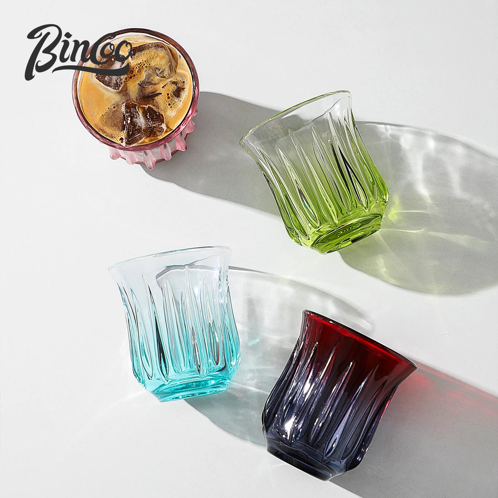 Bincoo Taza de Café de Alta Gama Elegante Cristal Retro para Americano Dirty Flat White Espresso y Latte Disponible en 90/200/240/400ml