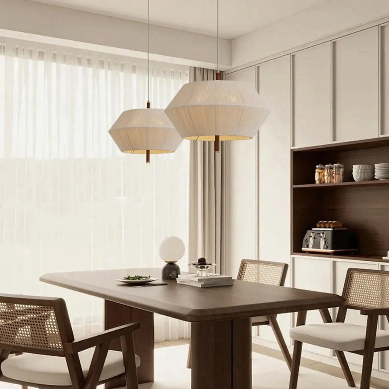 Wabi Sabi Lámpara Colgante LED de Hilo de Algodón Tejido Minimalista Candelabros Tejidos a Mano para Restaurante Sala de Estar Bar Hotel Lámpara Colgante