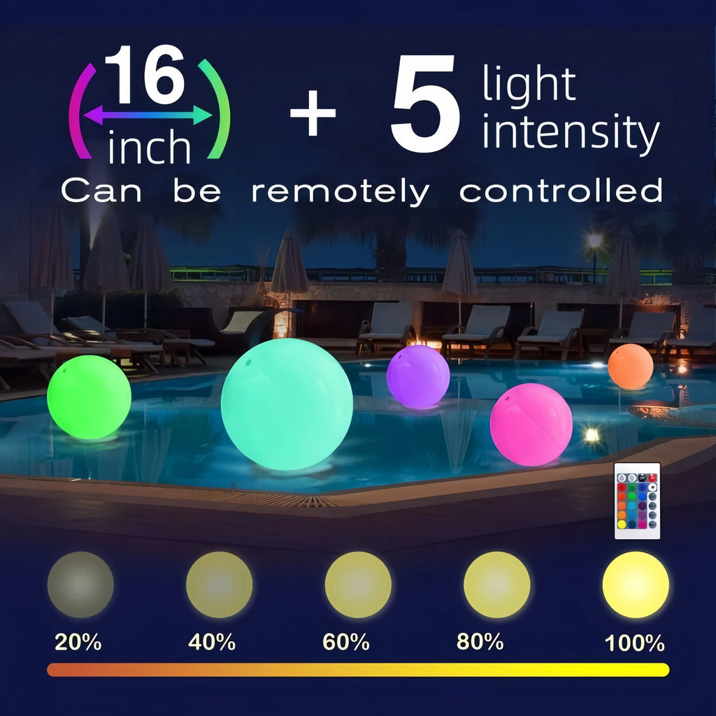 Pelota hinchable de piscina - 1 paquete de pelotas de playa iluminadas con 8 modos de luz, pelotas de juego de piscina y playa para actividades al aire libre o en interiores