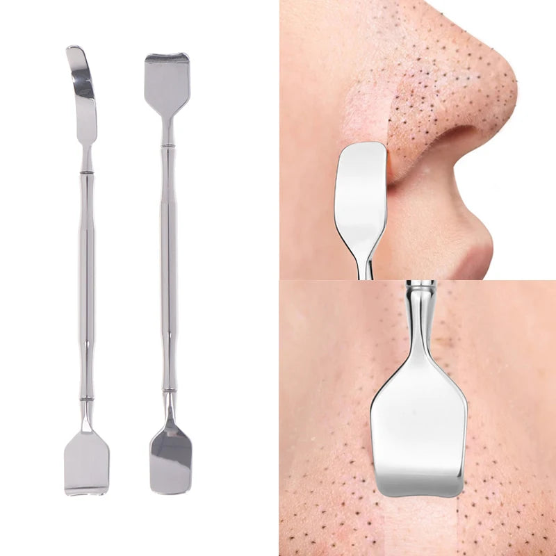 Removedor Profesional de Espinillas de Doble Cabeza de Acero Inoxidable, Herramienta Extractora de Imperfecciones, Eliminación de Puntos Negros y Comedones para la Cara