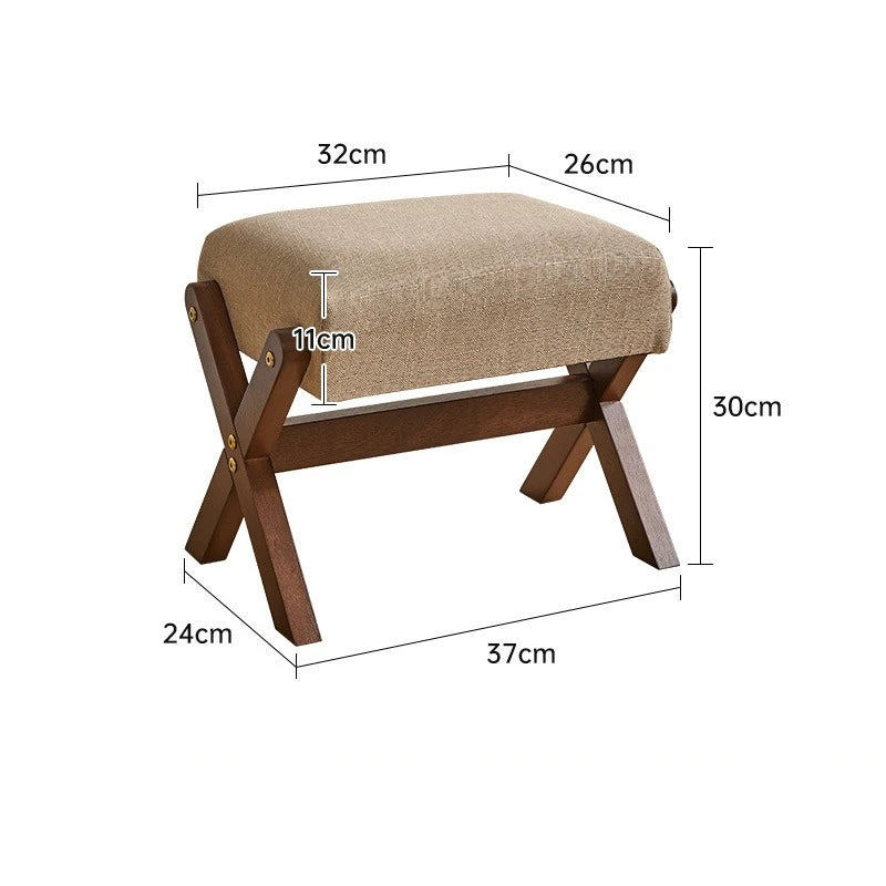Taburete de madera maciza, banco de zapatos suave para el hogar, taburete para la entrada, banco pequeño para la sala de estar, taburete para sentarse para el dormitorio o el vestidor