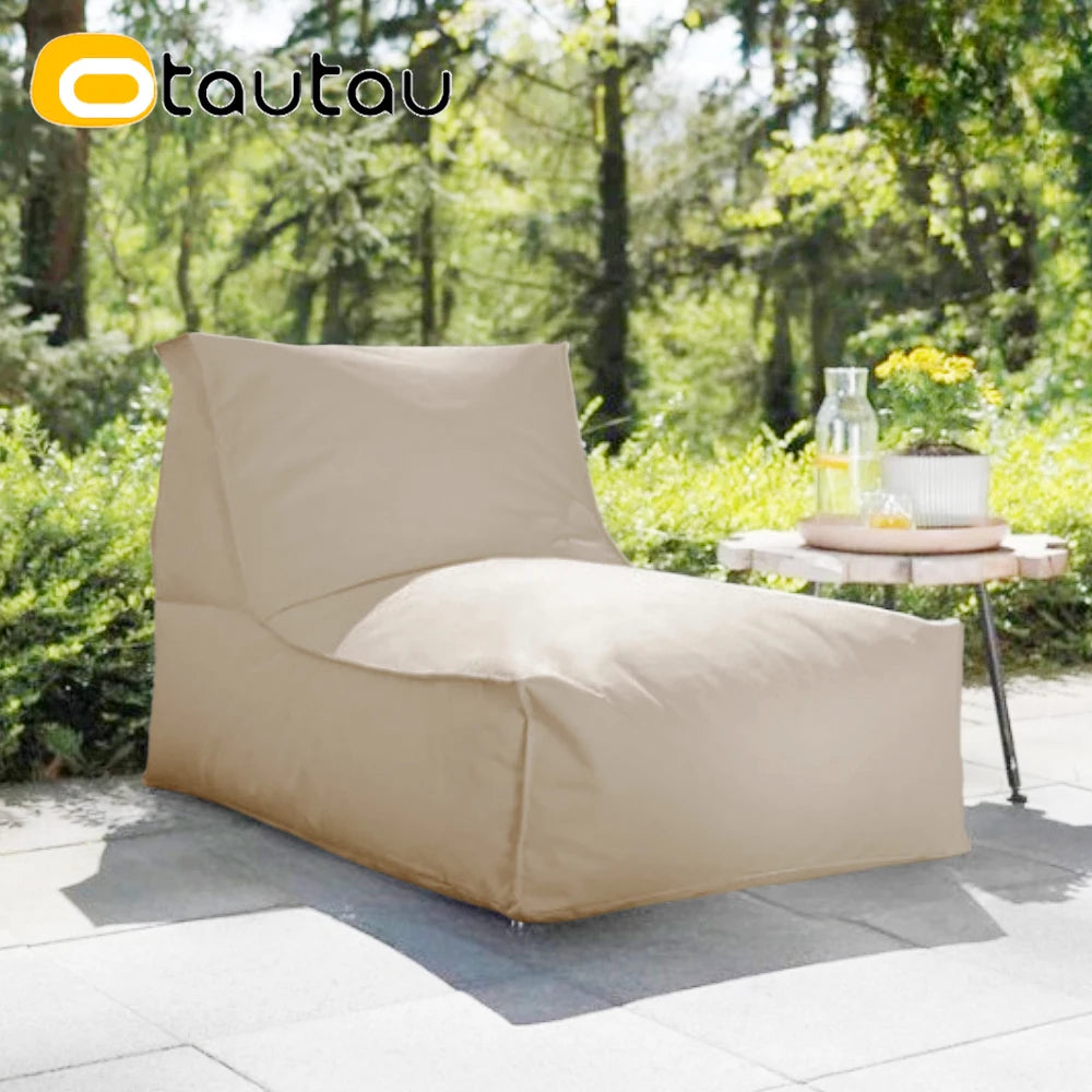 OTAUTAU Funda para puf de exterior Oxford para piscina, flotador, tumbona, club de playa, puf SF505 [¡Sin relleno! ¡Necesitas rellenarlo tú mismo!]