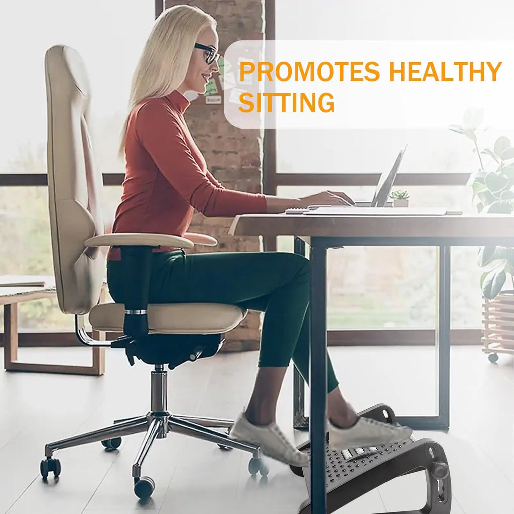 Reposapiés Ergonómico para Debajo del Escritorio con Rodillos de Masaje, Reposapiés para Escritorio, Alivio del Dolor para el Trabajo en Casa y Oficina