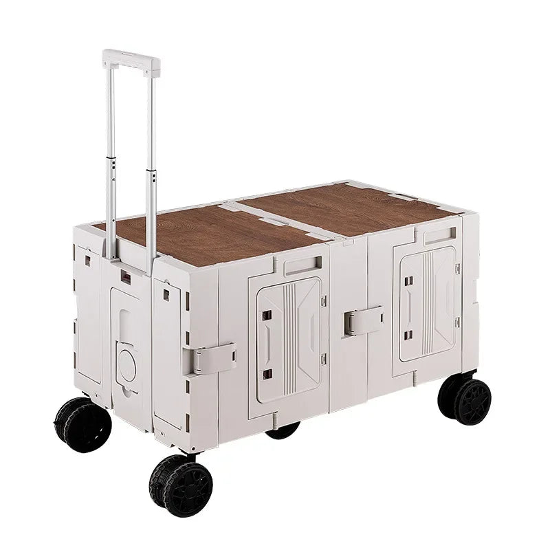 Carro de camping al aire libre, maleta trolley, herramientas de picnic, mesa de comedor plegable móvil para coche, carro de camping multifuncional