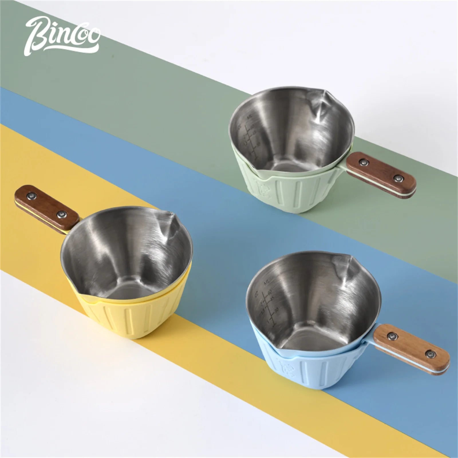 Bincoo Vaso de Chupito de Espresso Multicolor, Acero Inoxidable 304 con Diseño Resistente al Calor y Escala de Medición Precisa para Baristas