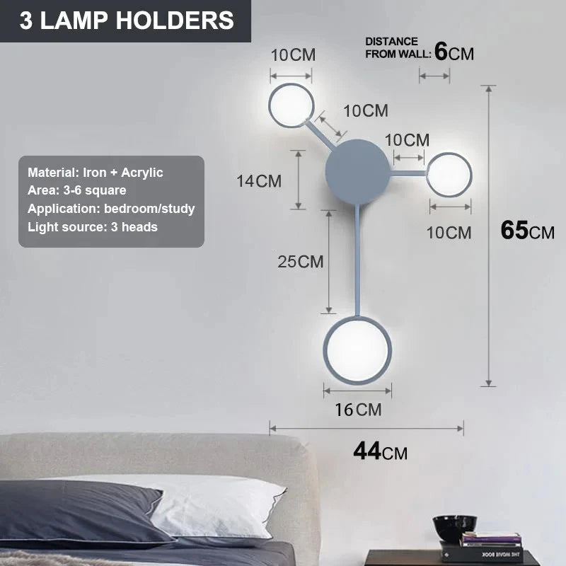 Lámpara de pared moderna nórdica LED, luz de pared minimalista para sala de estar, dormitorio, escalera, decoración del hogar, apliques de pared junto a la cama