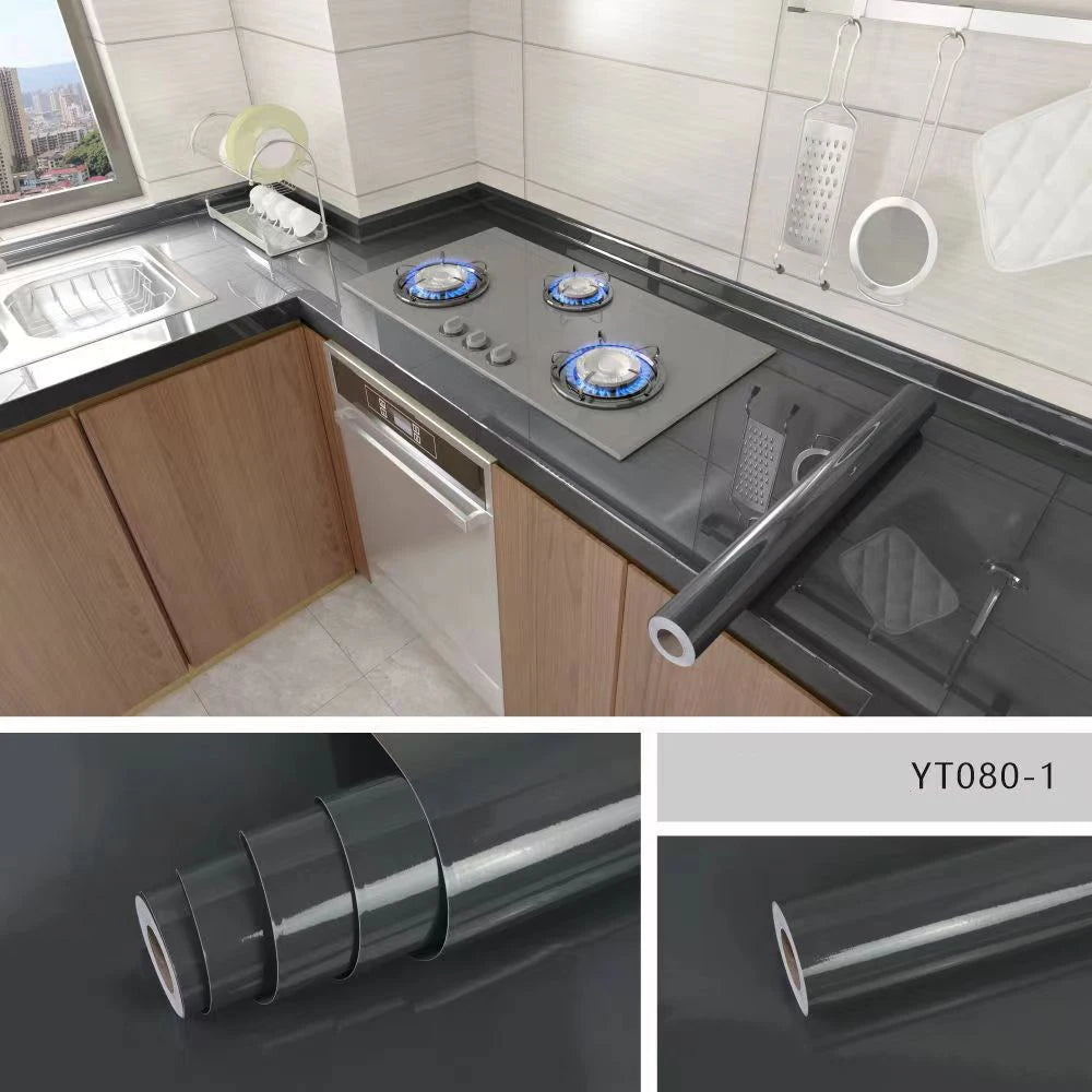 40cm Marble Self-adhesive Wallpaper Kitchen Cabinet Stove Countertop Contact paper PVC Waterproof Renovation Tile Wall Stickers