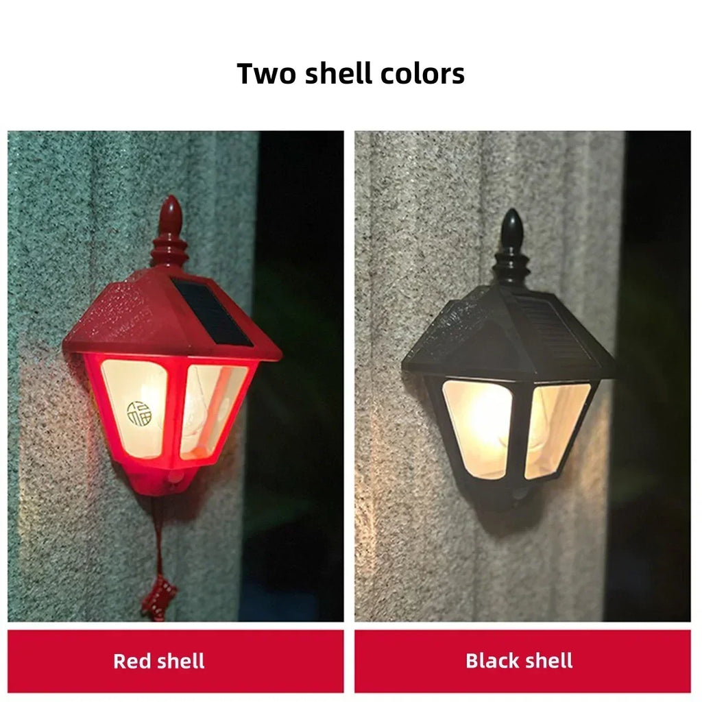 Lámpara LED Solar de Pared Exterior con Sensor de Movimiento Humano, Estilo Retro, Impermeable, para Villa, Jardín, Balcón, Decorativa