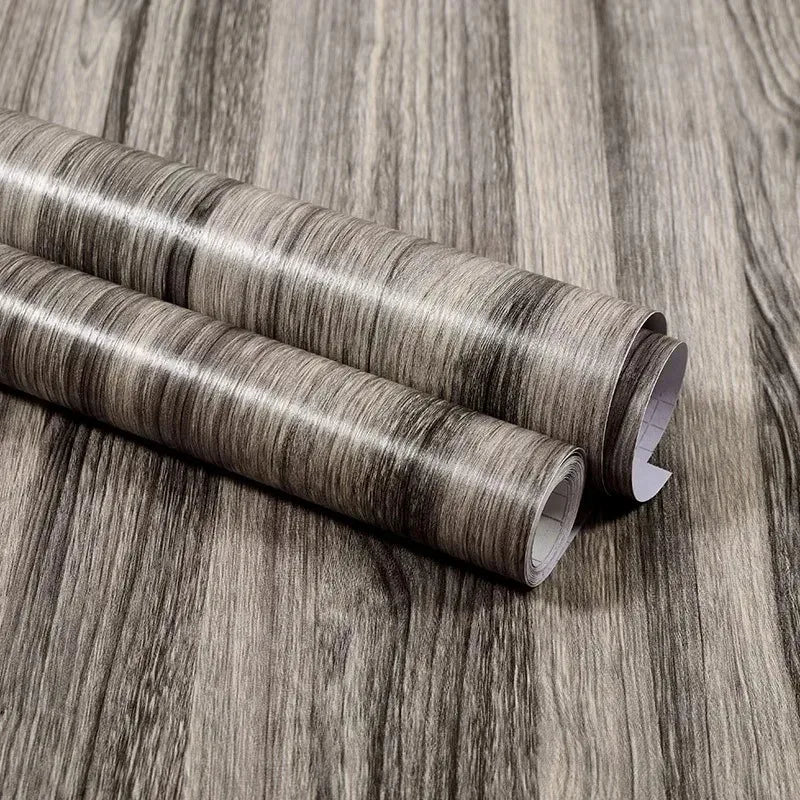 40CM Thickened Waterproof Wood Grain Stickers Self-adhesive PVC Wardrobe Cabinet Desktop Modern Furniture Decorative Wallpaper ﻿