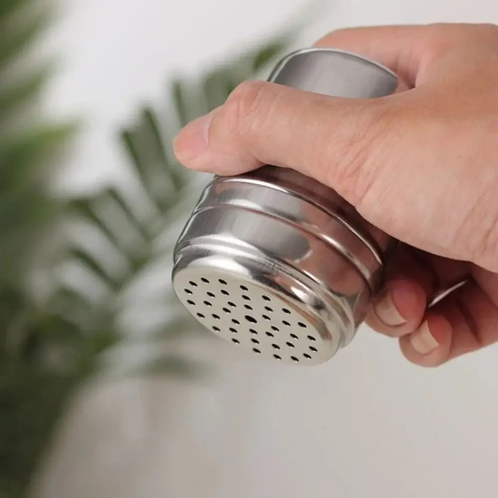 Tarro de condimentos de acero inoxidable multiusos, botella de sal y azúcar, tapa giratoria, aparatos de cocina, salero y pimentero, tarro de especias