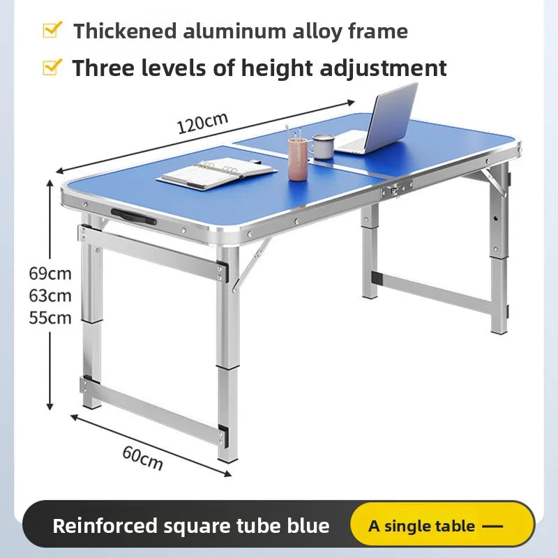 Mesa de pícnic plegable portátil de aleación de aluminio para camping, ligera, con asa de transporte, fácil de montar