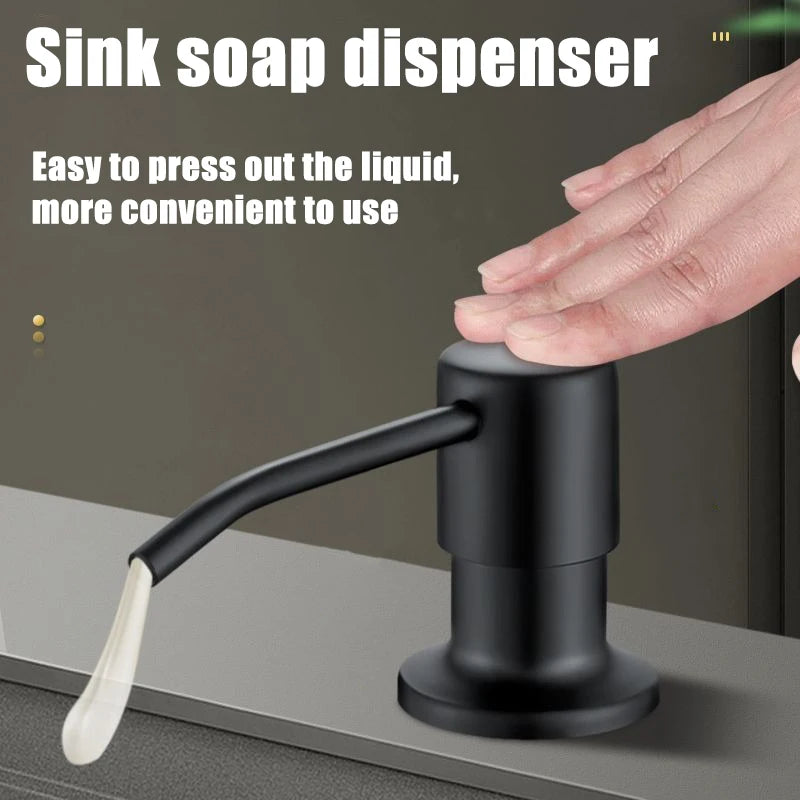 Dispensador de jabón de cabeza de prensa de acero inoxidable para fregadero de cocina Kit de tubo de extensión del dispensador de jabón Bomba dispensadora de jabón bajo el fregadero