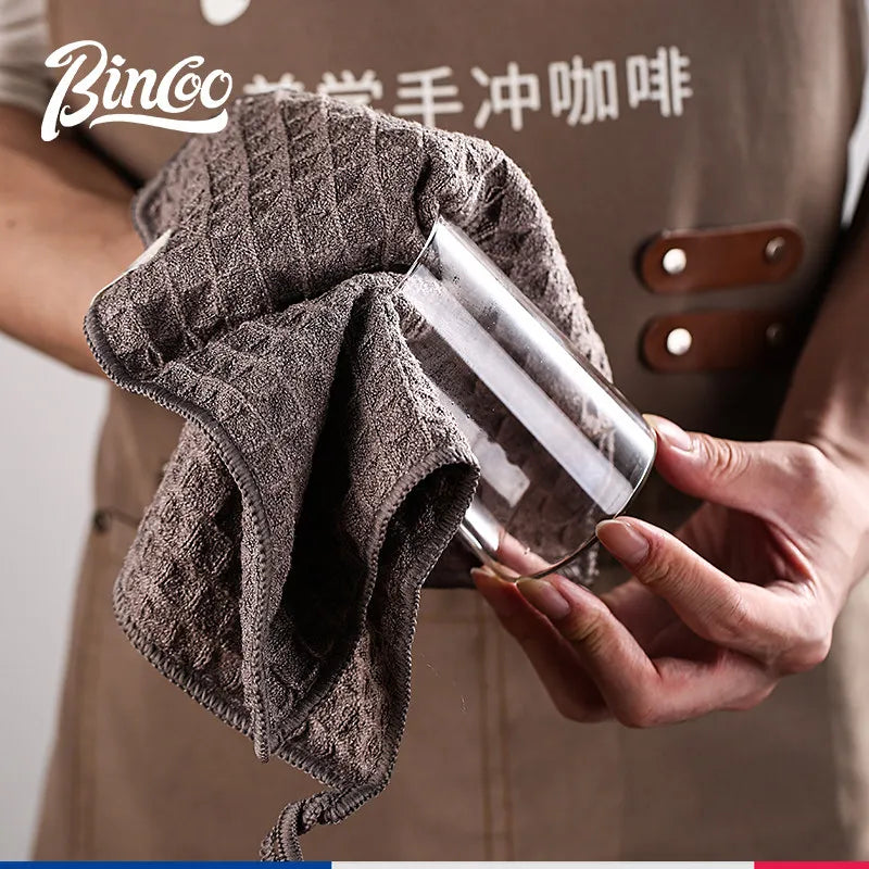 BINCOO Paño de limpieza para cafetera, toalla de microfibra con tejido de gofre, absorbente, sin pelusas, para máquina de espresso, herramientas de barista