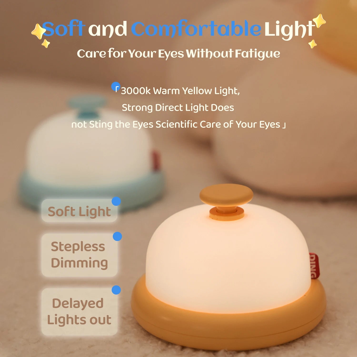 Luz nocturna Kawaii, linda lámpara decorativa de escritorio, luz nocturna para bebé, lámpara nocturna portátil, USB recargable, regalo de cumpleaños para niños