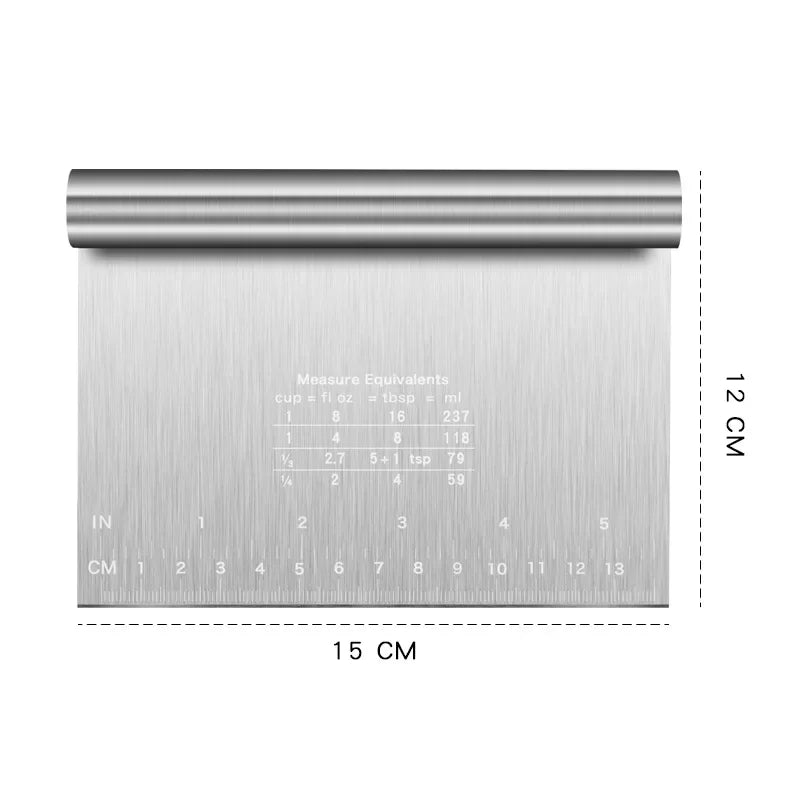 Stainless Steel Scale Cake Scraper DIY Dough Pastry Spatulas Buttercream Edge Smoother Cake Decorating Tools Baking Accessories