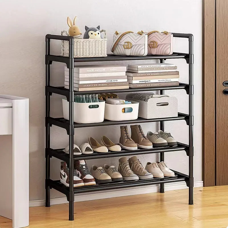 Zapatero sencillo doméstico multifuncional de varios pisos para puerta, estante de almacenamiento para interiores y exteriores, estante de almacenamiento para dormitorio de estudiantes.
