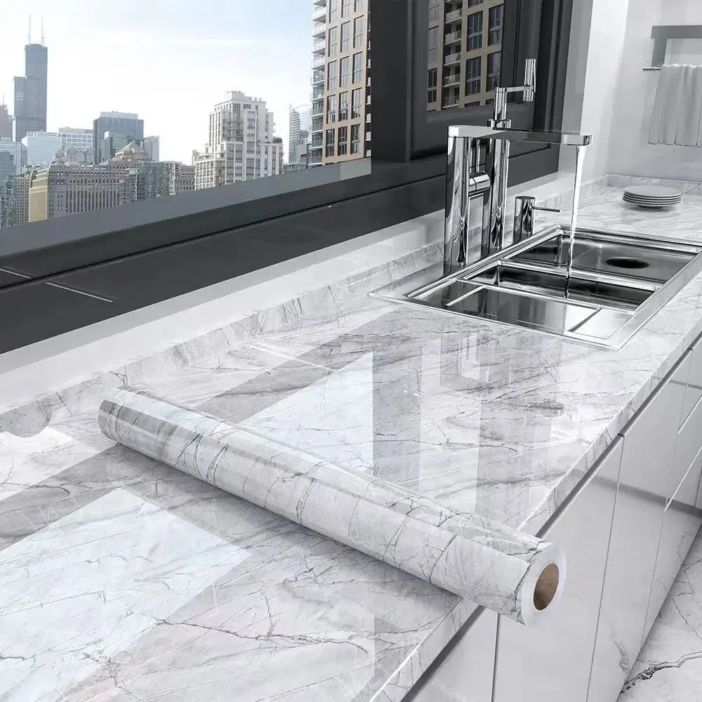 Papel pintado autoadhesivo de mármol de 55 cm, papel de contacto de vinilo, pegatinas de pared impermeables de PVC para sala de estar, cocina, película de decoración del hogar