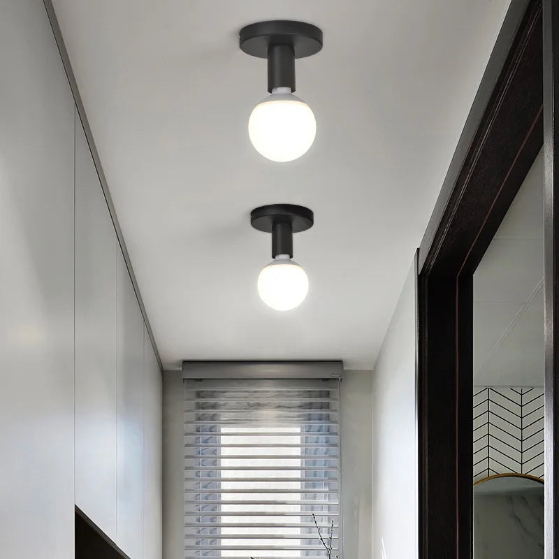 Base de Lámpara Moderna Negra E27 de Hierro Retro Nórdico para Sala de Estar Dormitorio Baño Lámpara de Techo Soporte de Lámpara de Pared