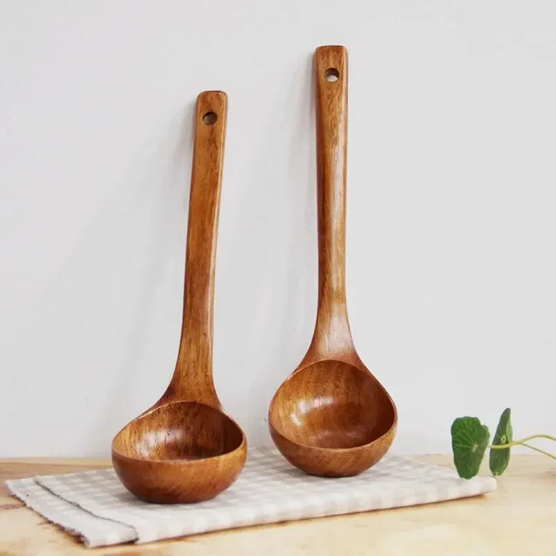 Cucharas Kemu Grandes de Nanmu Premium al por mayor, Ultra Prácticas para Cocina Casera, Utensilios de Madera con Mango Largo para Congee y Sopa Común