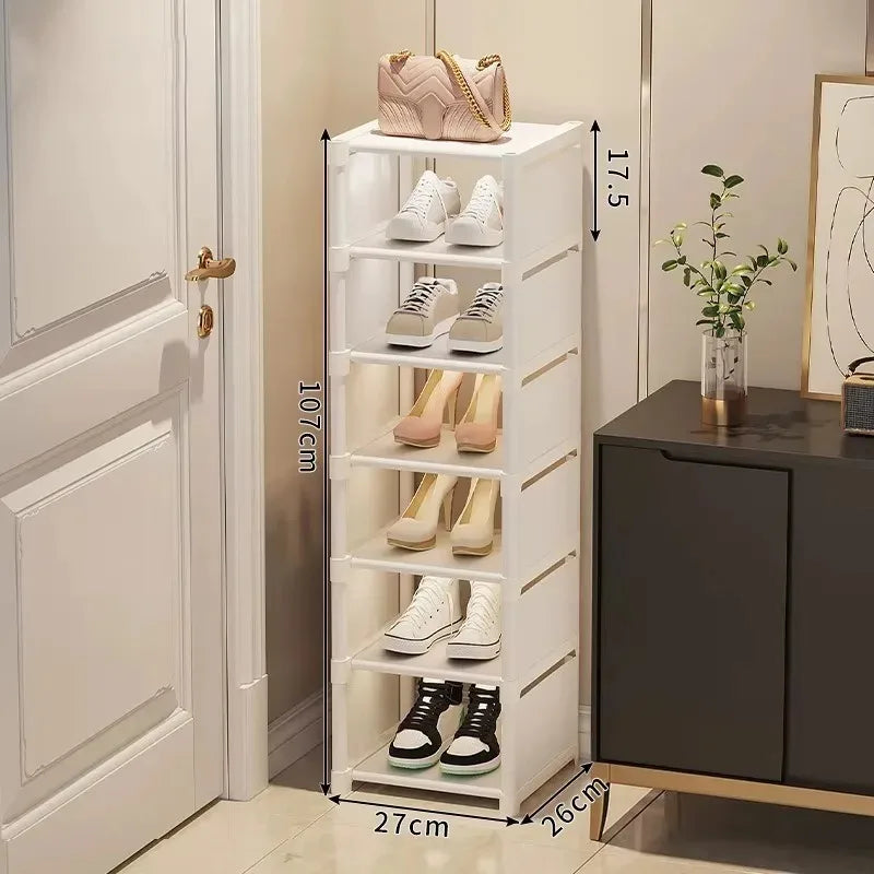 Zapatero apilable Organizador Tela no tejida Ahorro de espacio Entrada/Armario/Almacenamiento debajo de la cama Organización del hogar Fácil montaje
