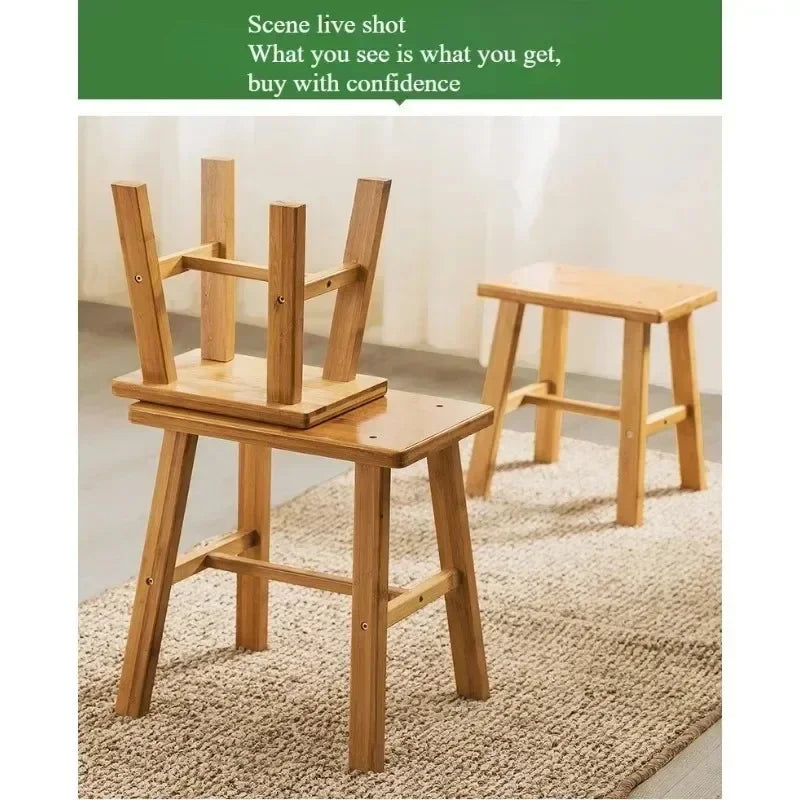 Taburete Nanzhu Mazar engrosado Banco de madera Taburete pequeño Taburete bajo para baño portátil y simple