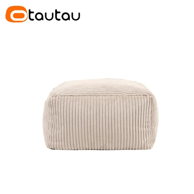 OTAUTAU Funda de puf de pana sin relleno, sillón puff tipo puf de suelo para vagos, puff otomana, tumbona, muebles sin marco DD025