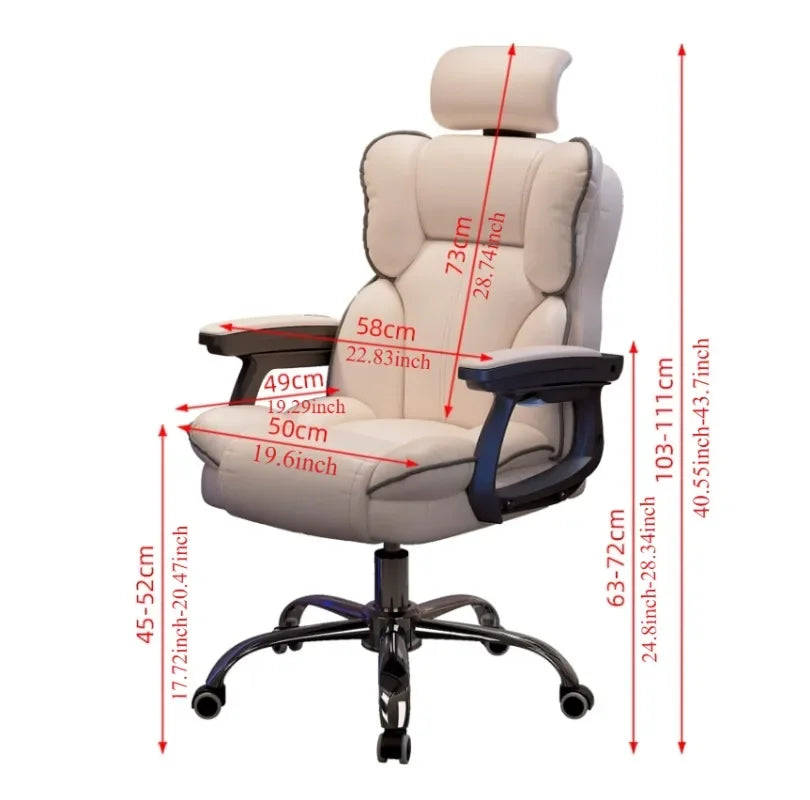 Silla ergonómica de piel sintética para ordenador, silla ejecutiva para juegos, silla de oficina ajustable con respaldo alto, muebles de oficina