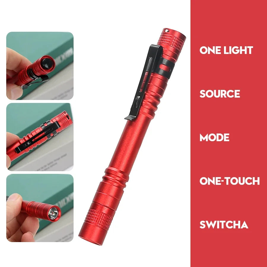 Mini linterna LED portátil de 1000 lúmenes con 1 modo de luz para dentistas, camping y senderismo