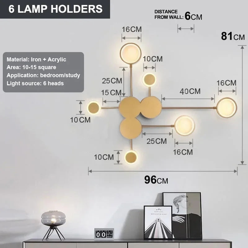 Lámpara de pared moderna nórdica LED, luz de pared minimalista para sala de estar, dormitorio, escalera, decoración del hogar, apliques de pared junto a la cama