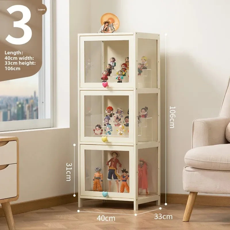 Figura Lego Vitrina Estante Hogar Crema Viento A prueba de polvo Acrílico Transparente Modelo Juguete Caja Ciega Vitrina
