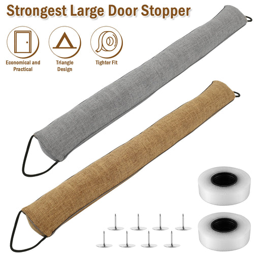 1/2 Unidades de Bloqueador de Corriente de Aire para Debajo de la Puerta de 92cm, Resistente, con Diseño Triangular y Lazos para Colgar, para Bloquear el Ruido Debajo de la Puerta