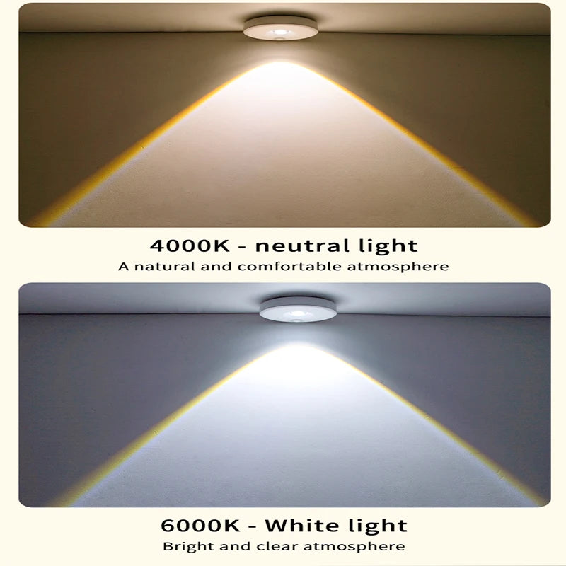 Lámpara LED con sensor de movimiento para debajo de armarios, regulable, recargable, luz nocturna para escaleras, armarios, habitaciones, pasillos, tubo, barra, bombilla detectora