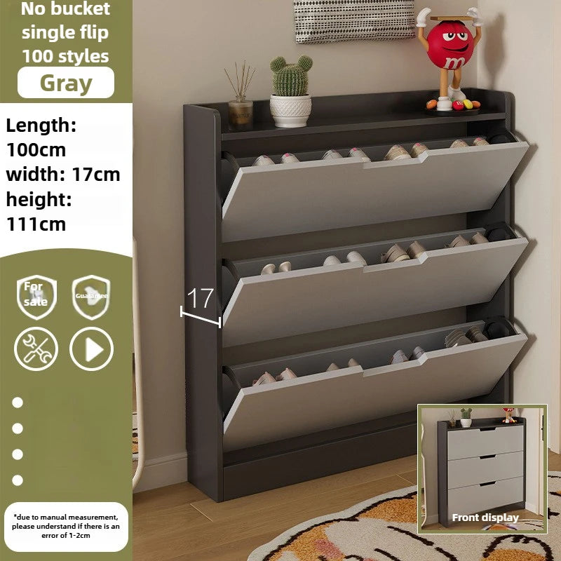 Tipping bucket shoe cabinet, outer entry shoe rack, balcony, entrance cabinet, living room large-capacity storage cabinet
