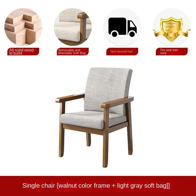 Silla de madera maciza, silla individual, silla de escritorio para ordenador, silla cómoda con respaldo para el hogar, sillón para sentarse, silla para mahjong para ancianos