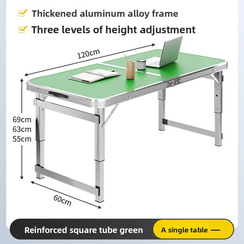 Mesa de pícnic plegable portátil de aleación de aluminio para camping, ligera, con asa de transporte, fácil de montar
