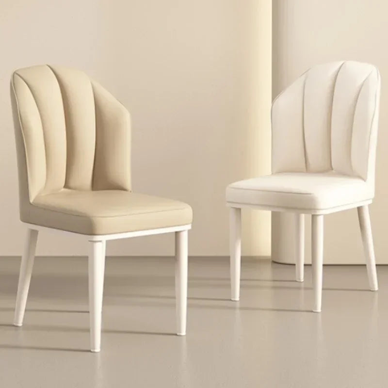 Silla de comedor color crema - Sillón moderno minimalista con patas de madera, silla decorativa de mediados de siglo para sala de estar y comedor